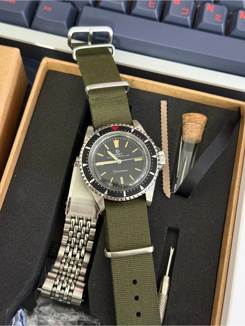 WMT Men's Dive Watch with Olive Green NATO Strap - Royal Marine Diverman